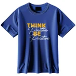 Navy blue T-shirt for Men Think positive be positive