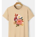 Cotton ladies T-shirt dtf flower