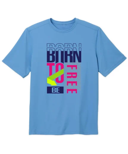 Deep Sky Blue T-shirt for Men, Burn to be free